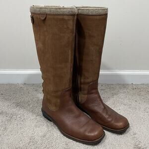 UGG 5746 Smithfield Brown Suede Leather Lace Up Winter Boots Womens Size 7 Lined